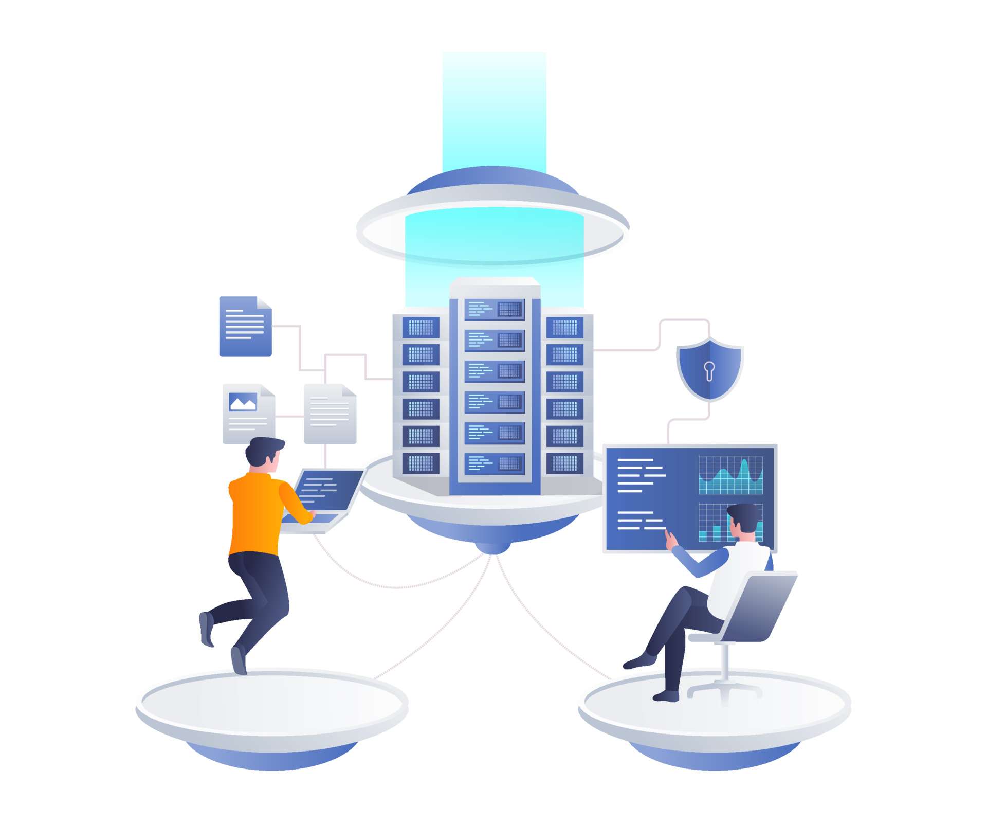 IT worker at cloud server security company
